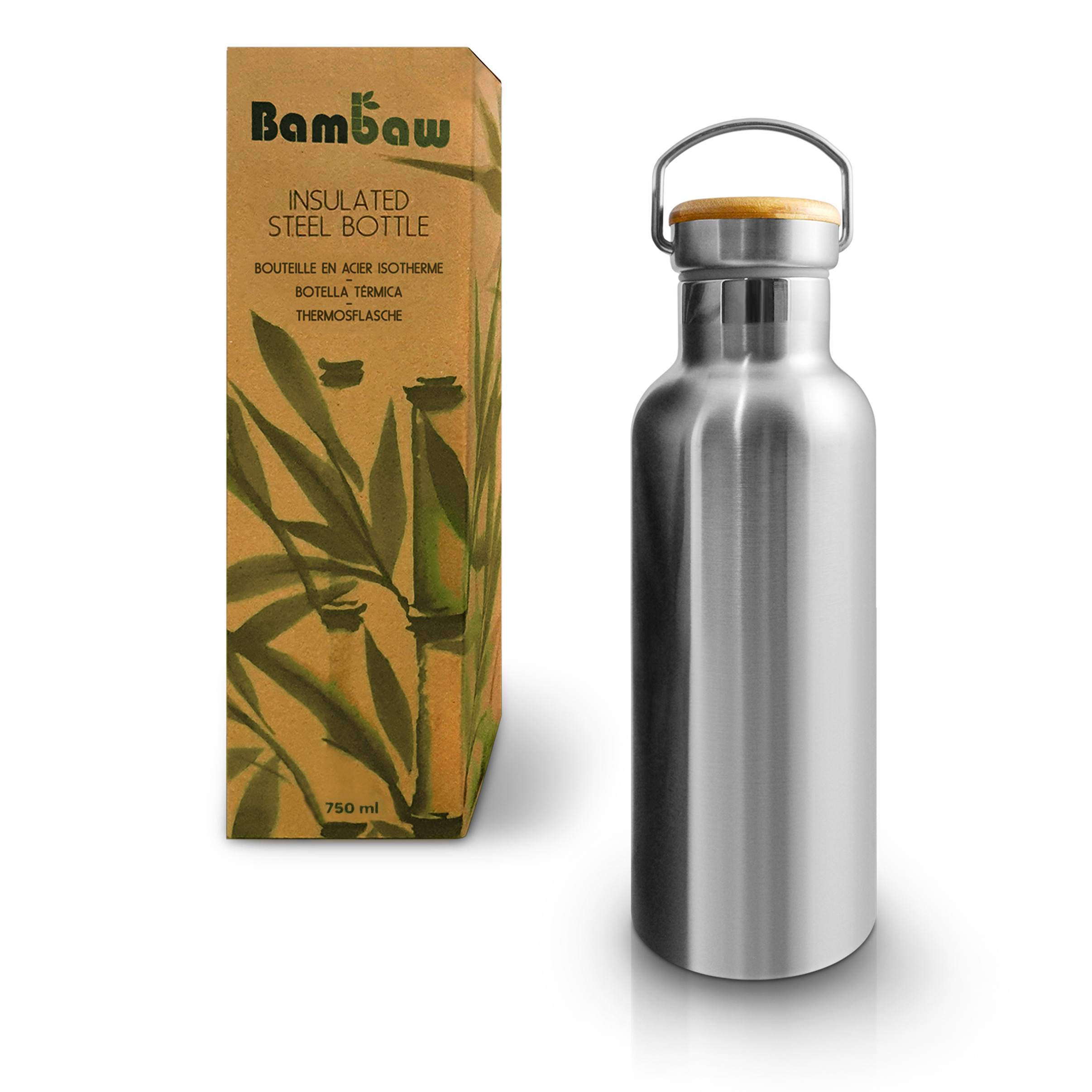 ACCaw-02 Bambaw 750ml Termos Sticlă din Oțel Inoxidabil păstrează Rece pentru 24h și Fierbinte pentru 12h – BPA free