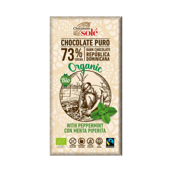 Sole Ciocolată 73% Cacao  și Mentă Bio